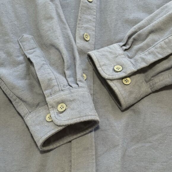 LL Bean Chamois Vintage Mens XL Navy Blue Heavy Flannel Button 0MT03 Excellent - Picture 6 of 7